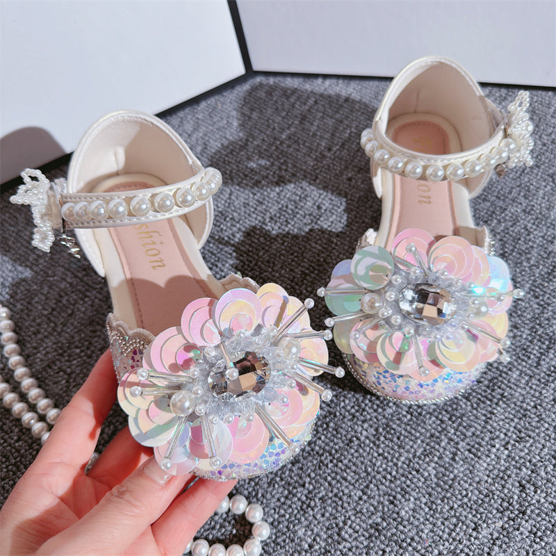 Kız Çocuk Yazlık Yeni Kristal Kelebek İnci Prenses Ayakkabıları