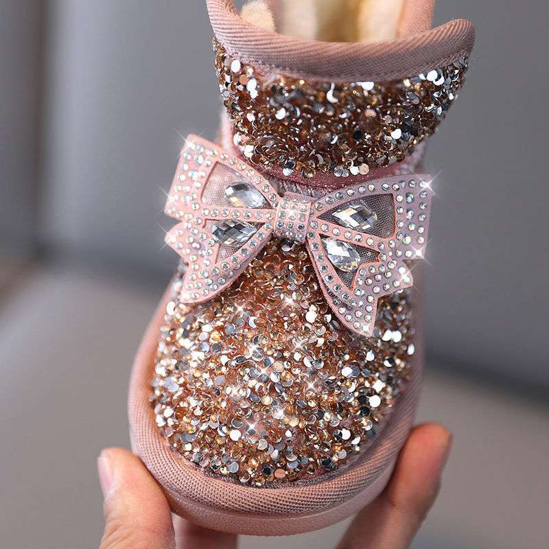 Kışlık Bebek Plus Kadife Sıcak Kaymaz Pullu Bot