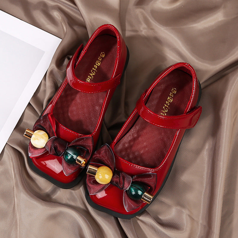 Kız Çocuk Fiyonklu Düz Tokalı Ayakkabı