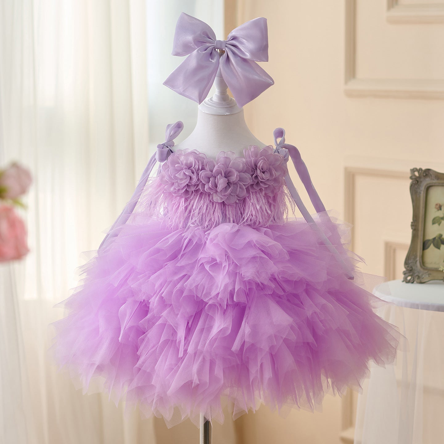 Violet Glow Kız Elbisesi