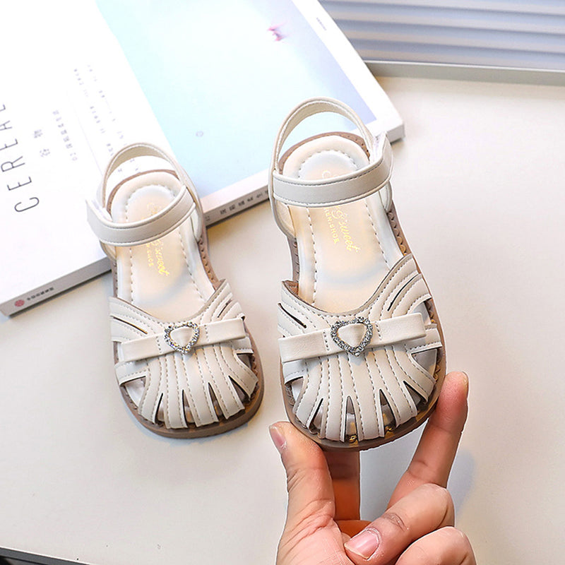 Fiyonklu Yumuşak Tabanlı Prenses Sandalet Çocuk Prenses Ayakkabıları