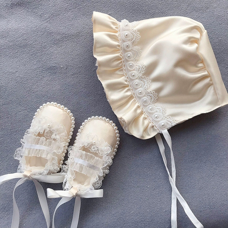 Dantel İnci Yumuşak Tabanlı Ayakkabı Seti