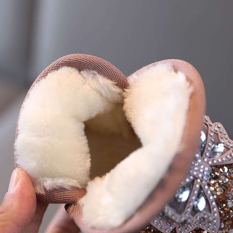 Kışlık Bebek Plus Kadife Sıcak Kaymaz Pullu Bot