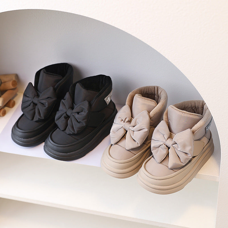 Kışlık Kız Bebek Büyük Kelebek Ayakkabı Sıcak Prenses Ayakkabı