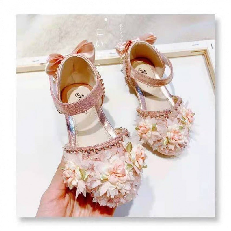 Yazlık Kız Çocuk Çiçekli Plaj Sandaleti