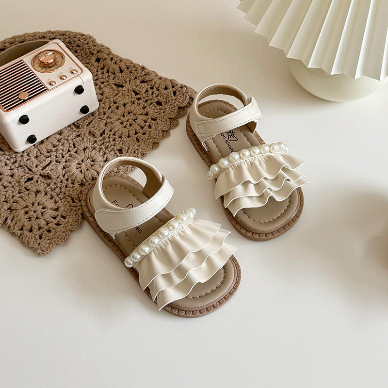 İnci Lotus Yaprağı Kız Prenses Ayakkabıları