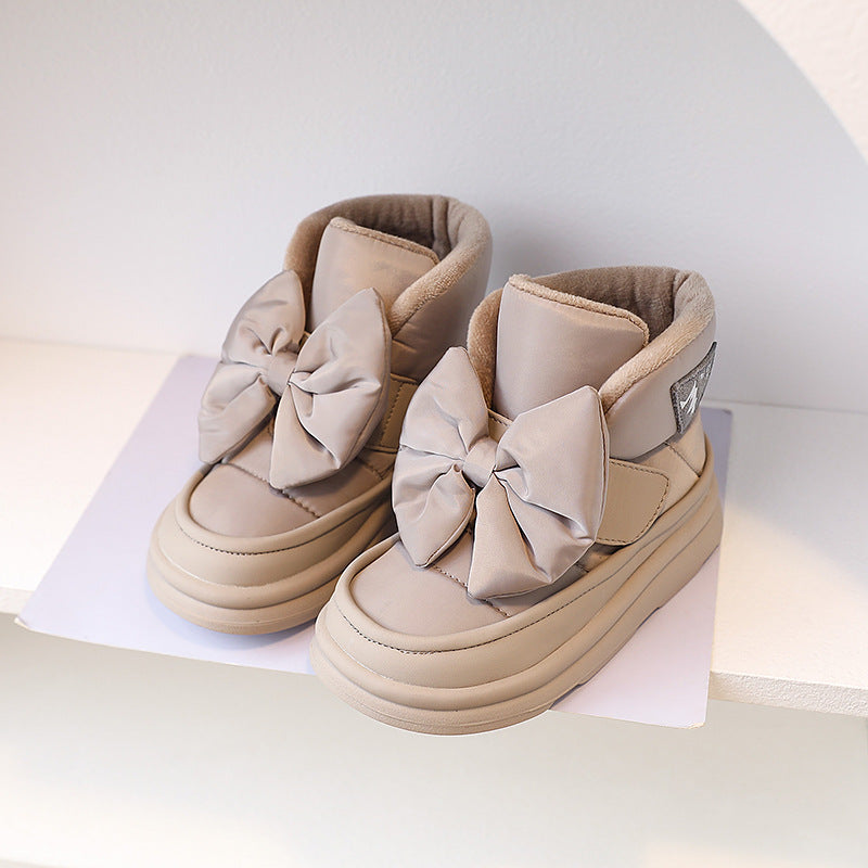 Kışlık Kız Bebek Büyük Kelebek Ayakkabı Sıcak Prenses Ayakkabı