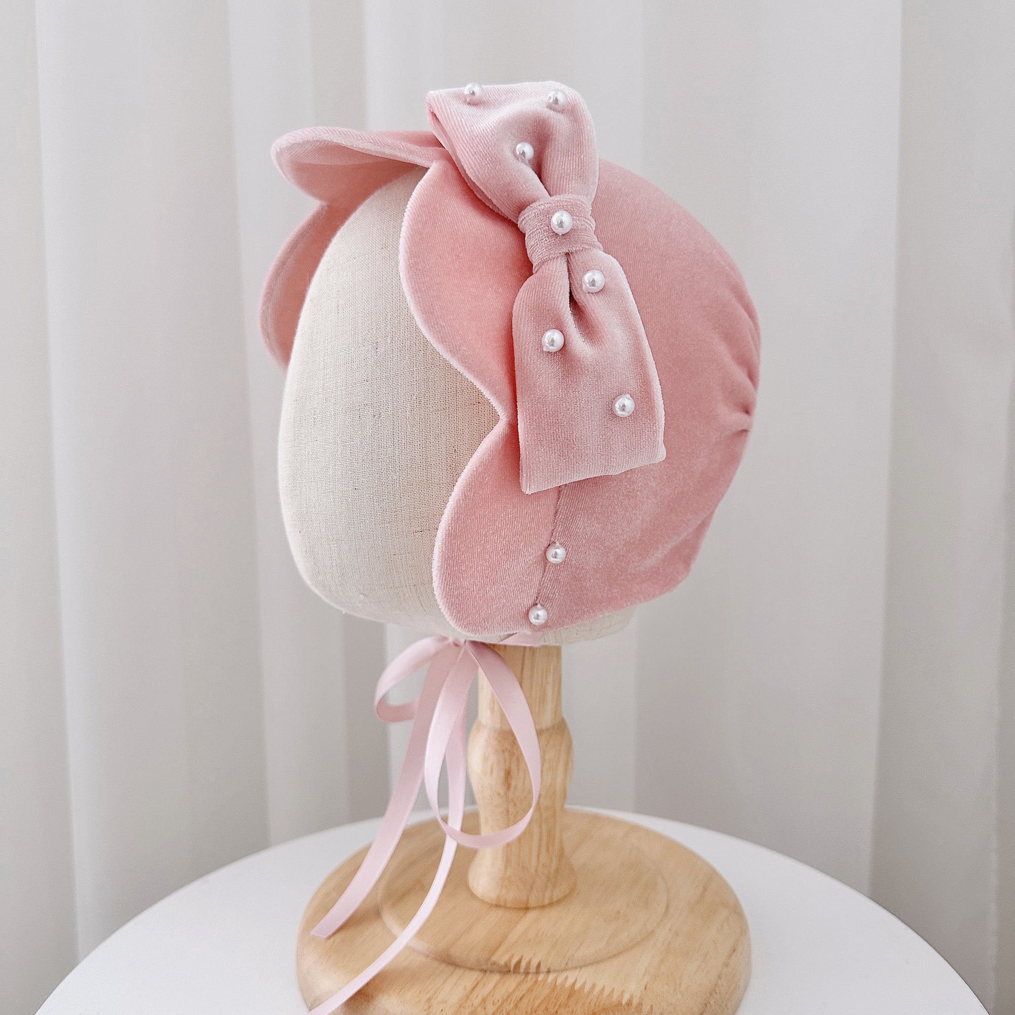 Bebek Şapkası Pembe Kadife Doğum Günü Prenses Şapkası