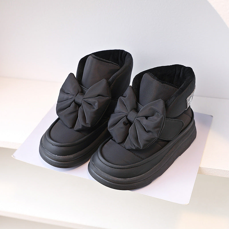 Kışlık Kız Bebek Büyük Kelebek Ayakkabı Sıcak Prenses Ayakkabı