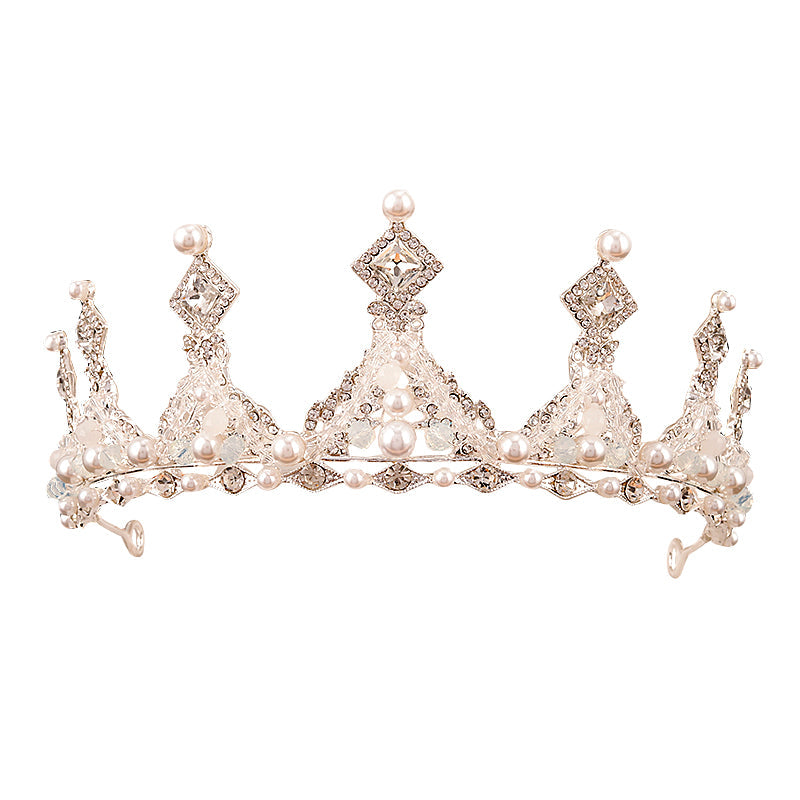 Zarif Kız Çocuk İnci Kristal Taç
