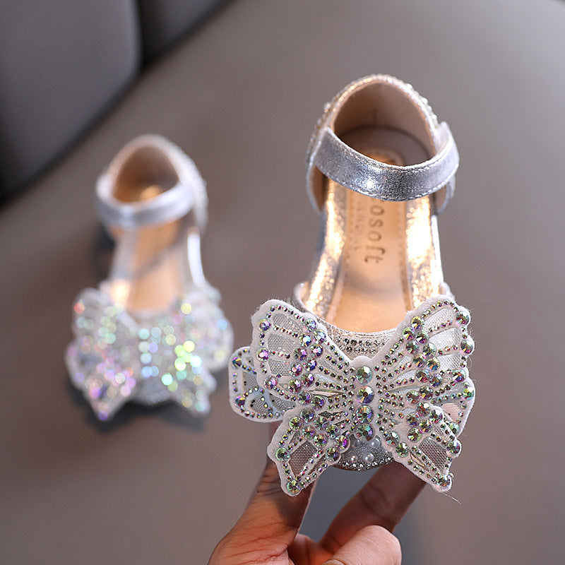 Kız Çocuk Dans Ayakkabıları Prenses İnci Deri Ayakkabı