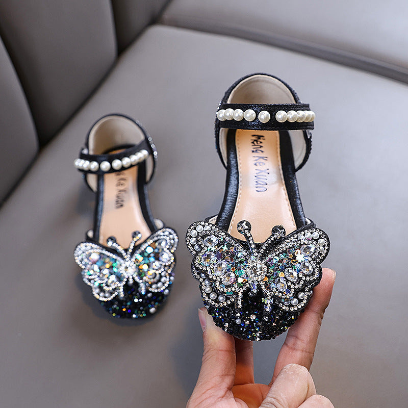 Yeni Kız Çocuk Prenses Elmas Deri Ayakkabı