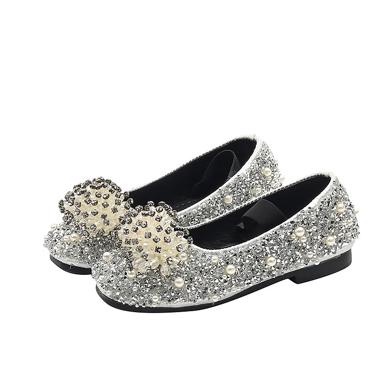 Çocuk Çiçek Rhinestone Prenses Ayakkabı Kız Doğum Günü Ayakkabıları