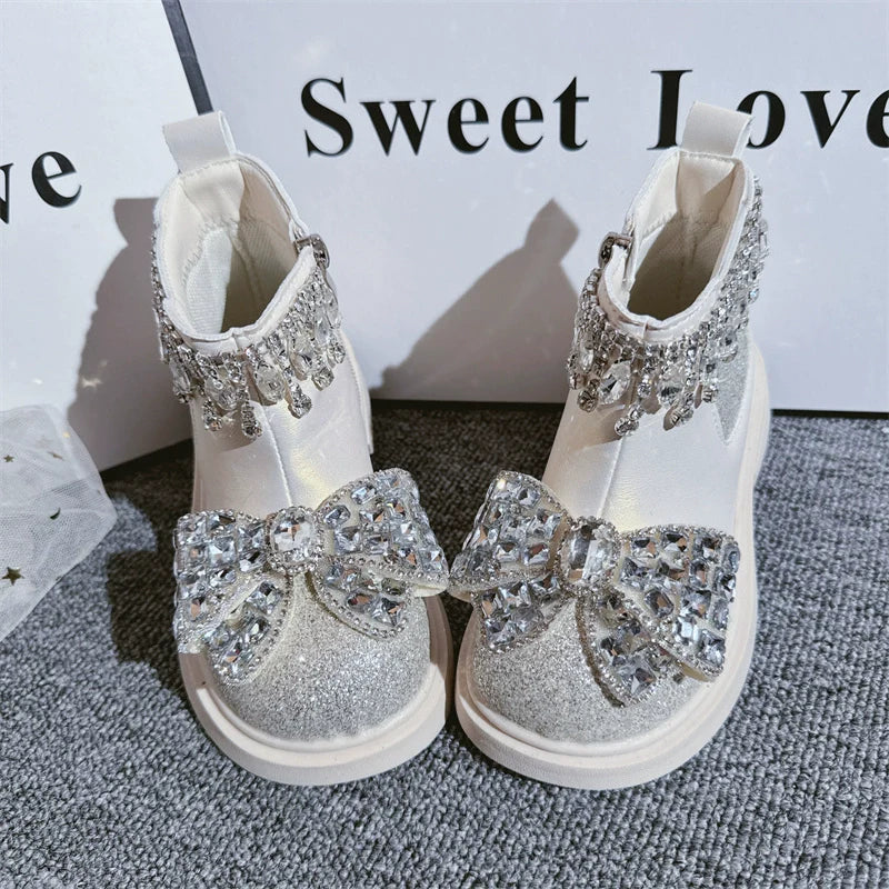 Sevimli Kız Bebek Kışlık Bot Prenses Deri Bot