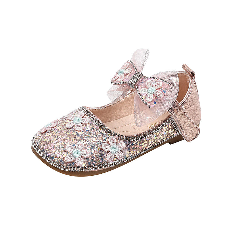 Sevimli Kız Bebek Çiçekçi Kız Performans Ayakkabıları