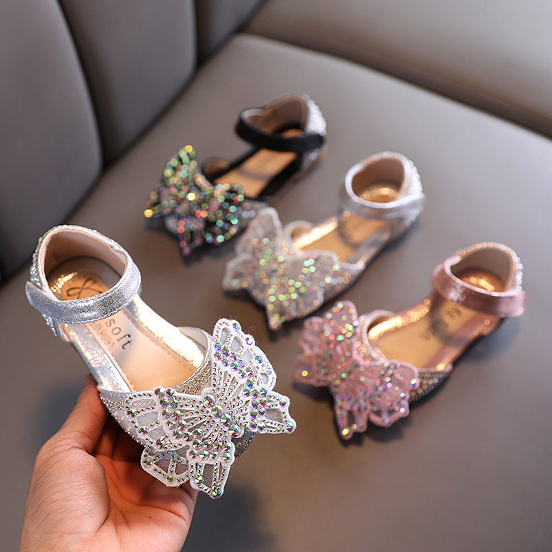 Kız Çocuk Dans Ayakkabıları Prenses İnci Deri Ayakkabı