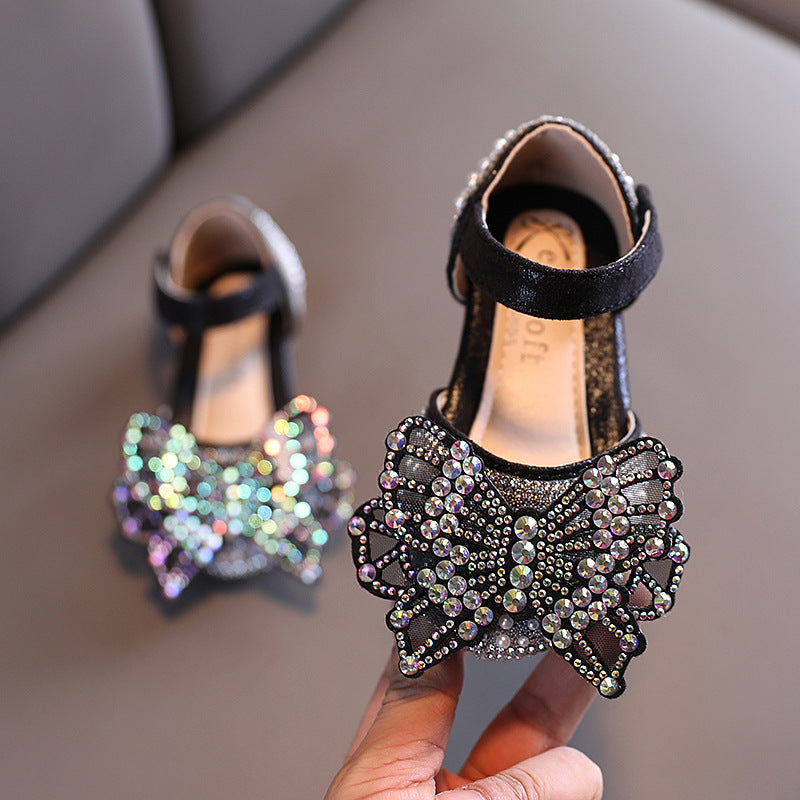 Kız Çocuk Dans Ayakkabıları Prenses İnci Deri Ayakkabı