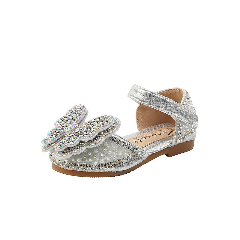 Kız Çocuk Kelebek Fiyonk Sevimli Payetler Prenses Ayakkabı