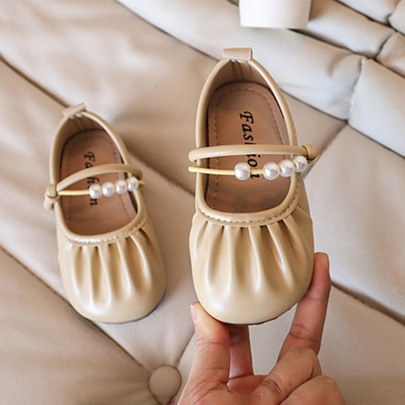 Kız Çocuk Pileli Boncuklu Prenses Ayakkabı