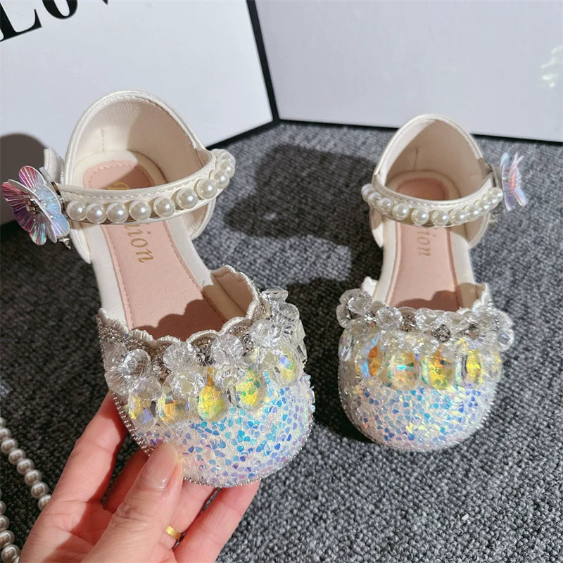 Kız Çocuk Rhinestone Kolye Fantezi Prenses Ayakkabıları