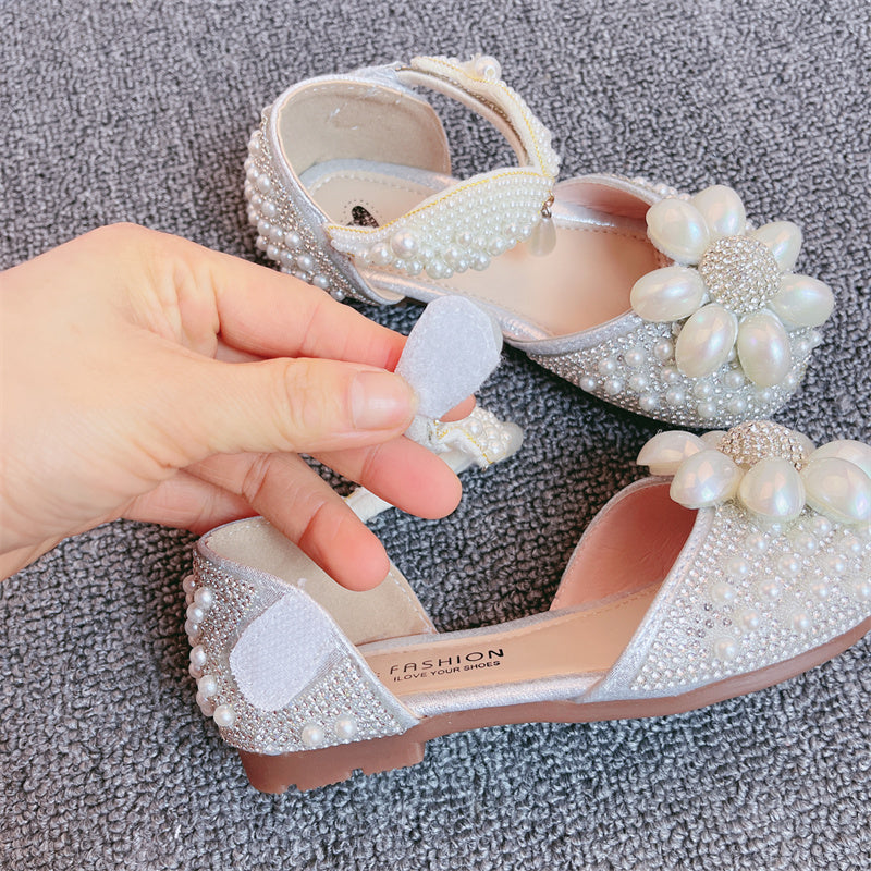 Yazlık Kız Elbise Ayakkabı Çocuk Boncuk Sevimli Prenses Sandalet