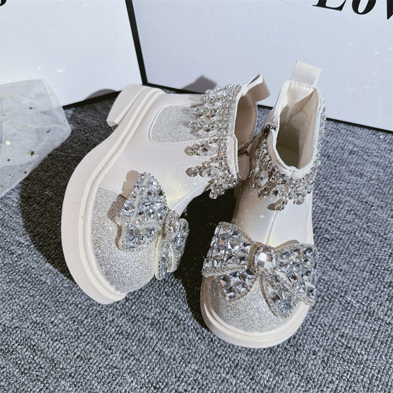 Sevimli Kız Bebek Kışlık Bot Prenses Deri Bot