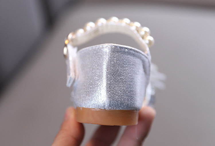 Çiçek Kız Fiyonklu Dans Performans Sandaletleri