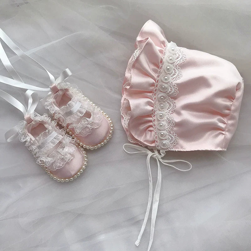 Dantel İnci Yumuşak Tabanlı Ayakkabı Seti