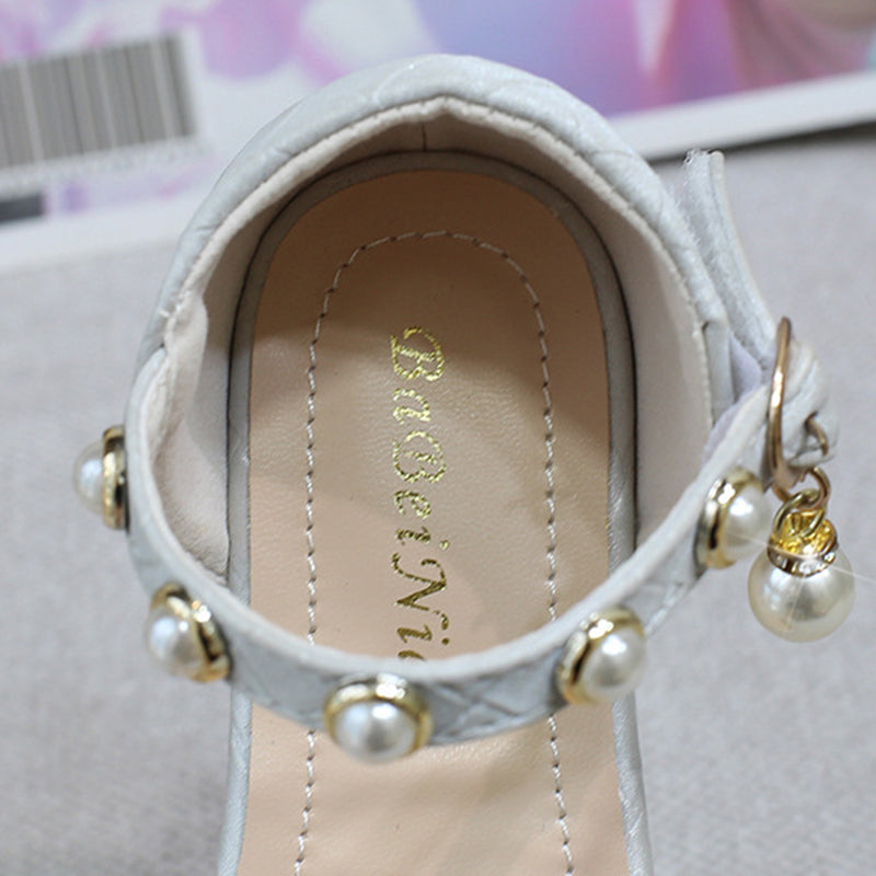 Kız Çocuk Sevimli Fiyonklu Rhinestone Payetli Ayakkabı