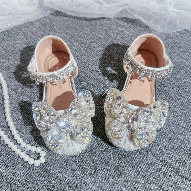 Kız Çocuk Yaz Fiyonklu Sandalet Rhinestone Ayakkabı