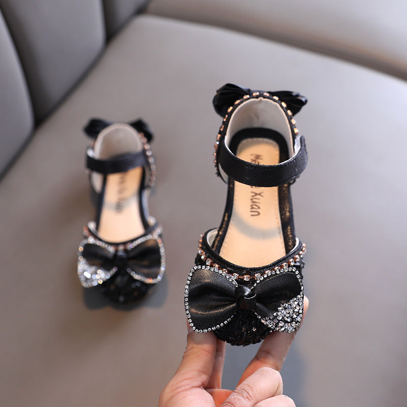 Yaz Yeni Stil Kızlar Sevimli Dans Yapay PU Prenses Ayakkabıları