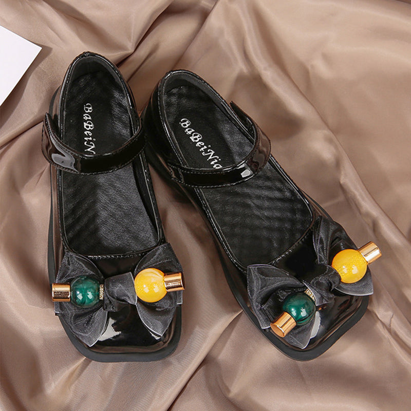 Kız Çocuk Fiyonklu Düz Tokalı Ayakkabı