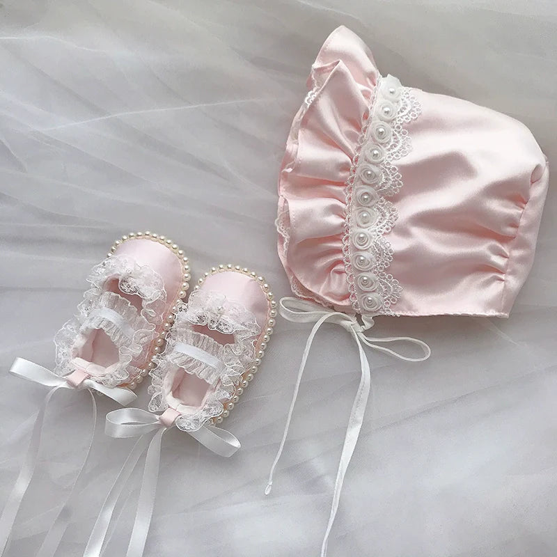 Dantel İnci Yumuşak Tabanlı Ayakkabı Seti