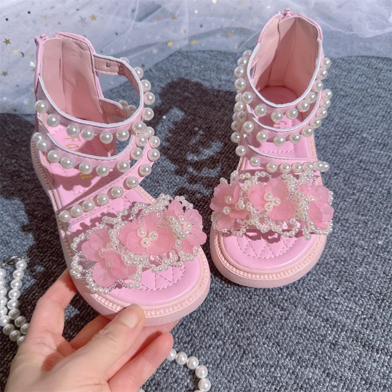 Kız Çocuk Yazlık Parlak Sandalet Rahat Rhinestone Prenses Ayakkabıları