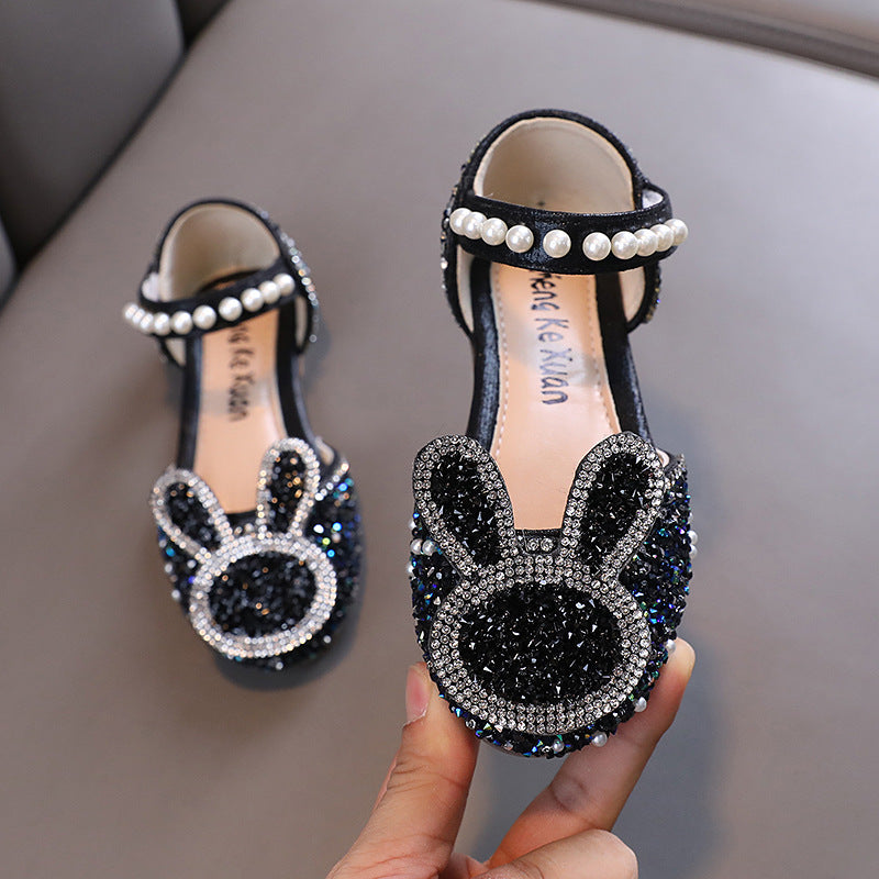 Kız Bebek Payetler Tavşan Doğum Günü Prenses Elbise Ayakkabı