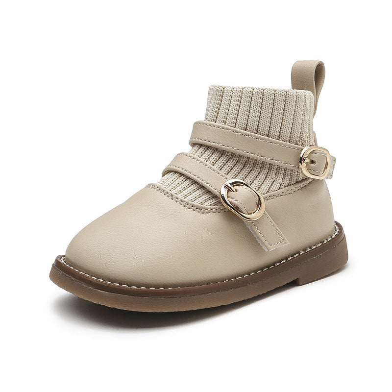 Kız Bebek Yumuşak Tabanlı Sonbahar Kaymaz Kısa Bot