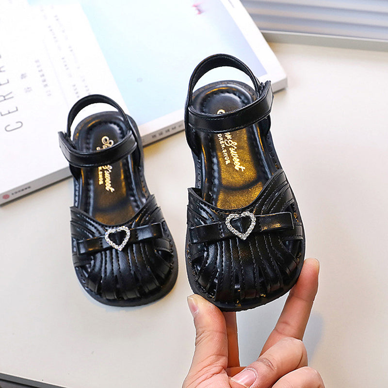 Fiyonklu Yumuşak Tabanlı Prenses Sandalet Çocuk Prenses Ayakkabıları