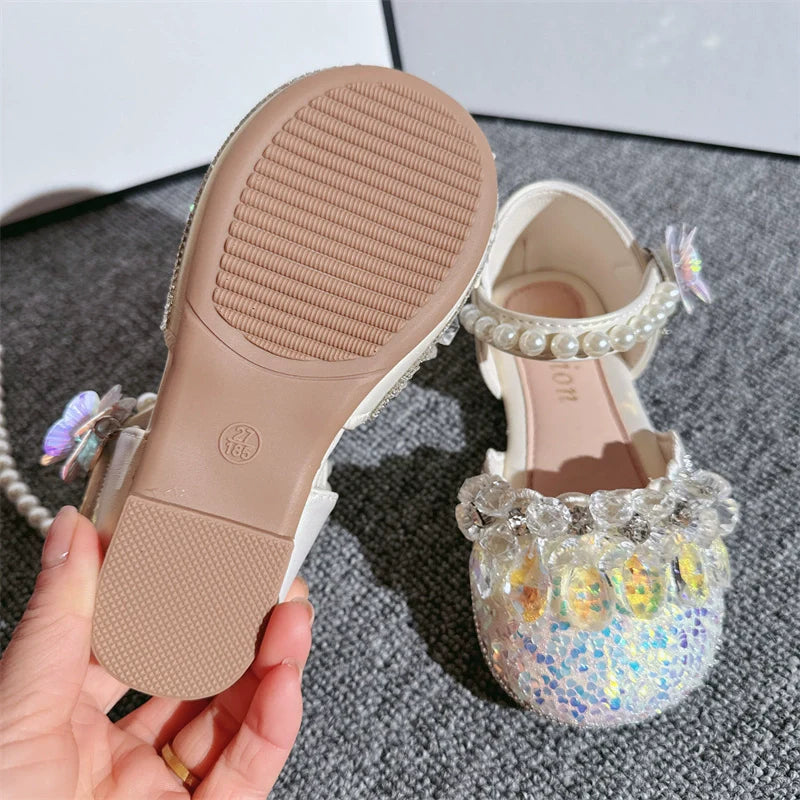 Kız Çocuk Rhinestone Kolye Fantezi Prenses Ayakkabıları