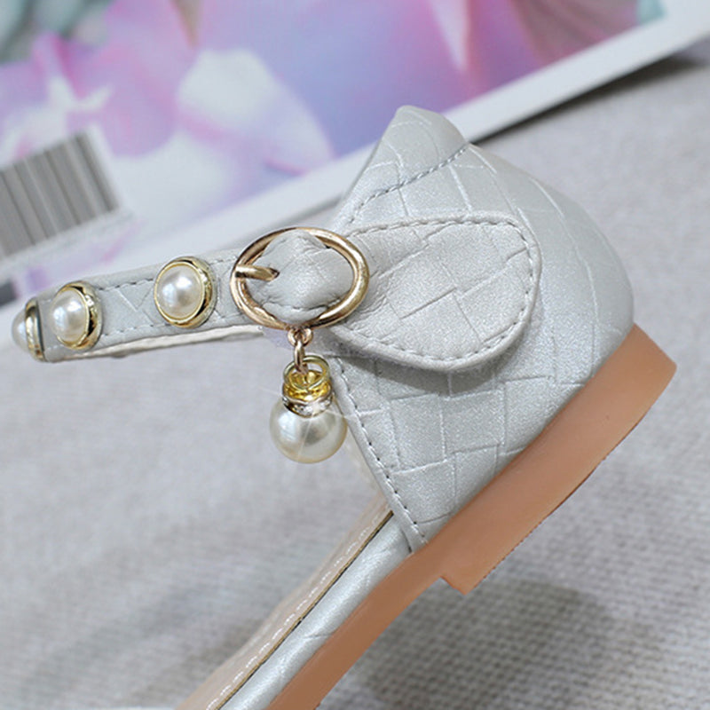 Kız Çocuk Sevimli Fiyonklu Rhinestone Payetli Ayakkabı