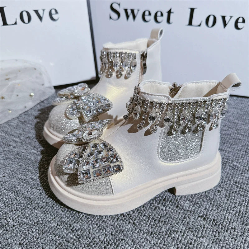 Sevimli Kız Bebek Kışlık Bot Prenses Deri Bot