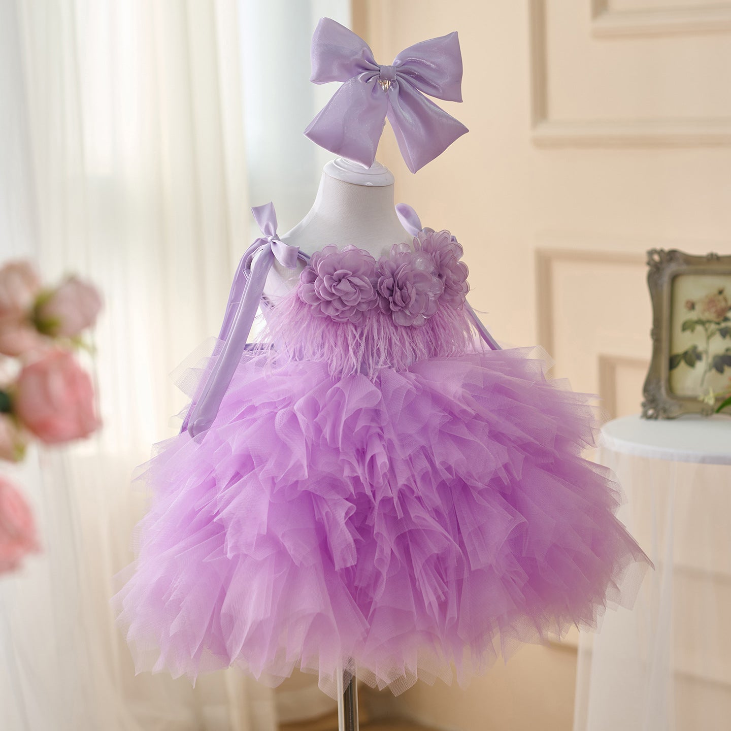 Violet Glow Kız Elbisesi