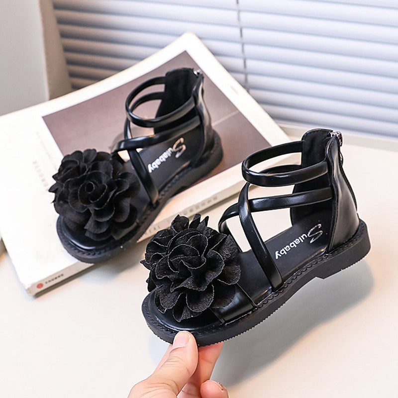 Kız Bebek Çiçek Sandalet Doğum Günü Prenses Ayakkabıları