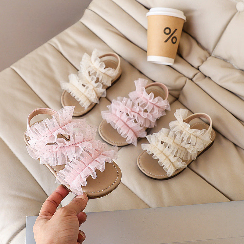 Kız Doğum Günü Prenses Ayakkabı Yaz Çocuk Yumuşak Taban Ayakkabı