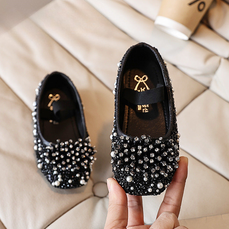 Çocuk Çiçek Rhinestone Prenses Ayakkabı Kız Doğum Günü Ayakkabıları