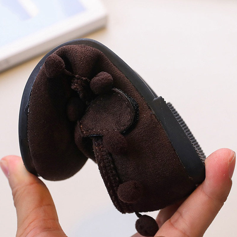 Küçük Fasulye Süslemeli Sevimli Yuvarlak Burunlu Prenses Ayakkabıları