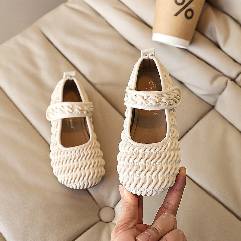 Kız Doğum Günü Prenses Ayakkabı Bahar Çocuk Yumuşak Taban Deri Ayakkabı