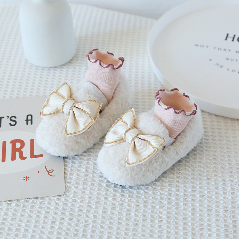 Kışlık Kız Bebek Kelebek Pofuduk Prenses Ayakkabı