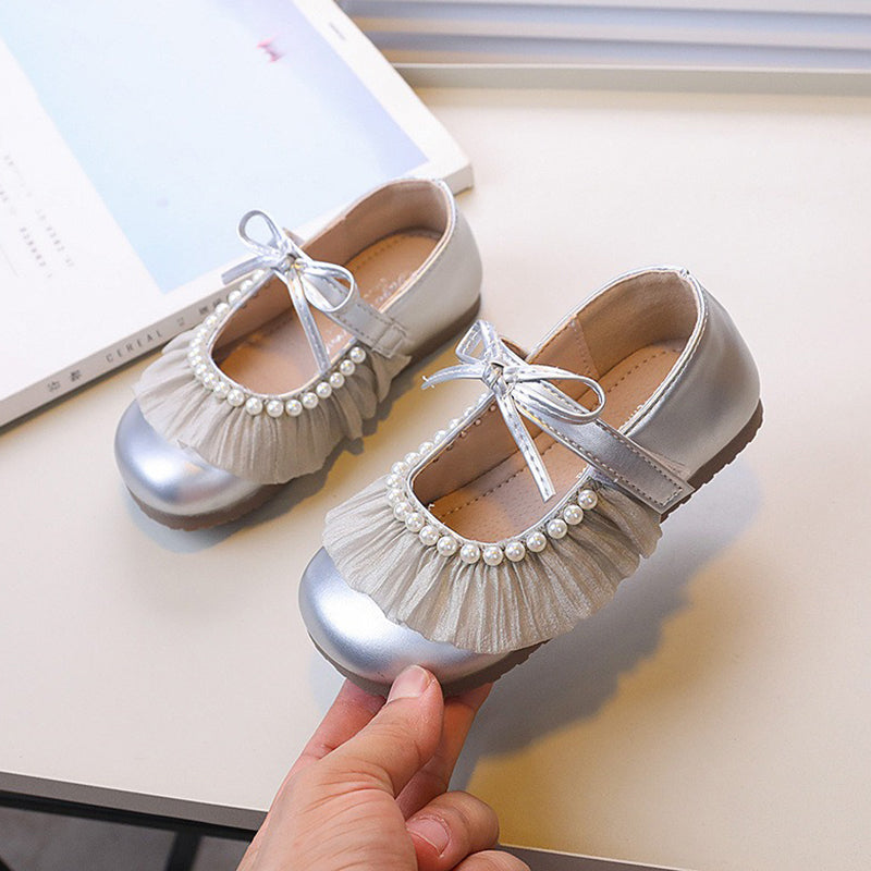 Dantel Fiyonklu Yumuşak Tabanlı Prenses Ayakkabı