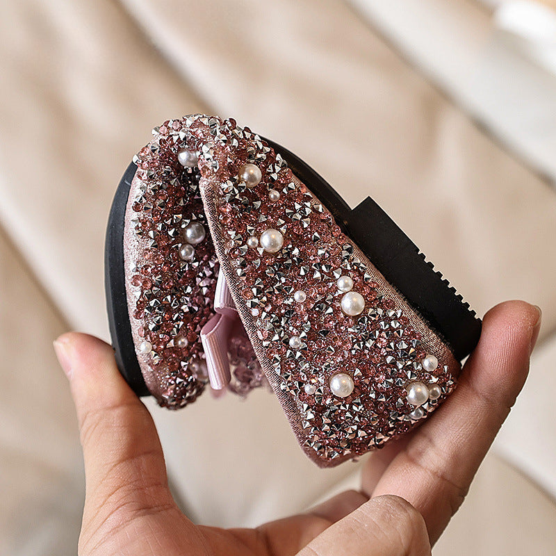 Kız Doğum Günü Prenses Ayakkabı Çocuk Çiçek Rhinestone Ayakkabı