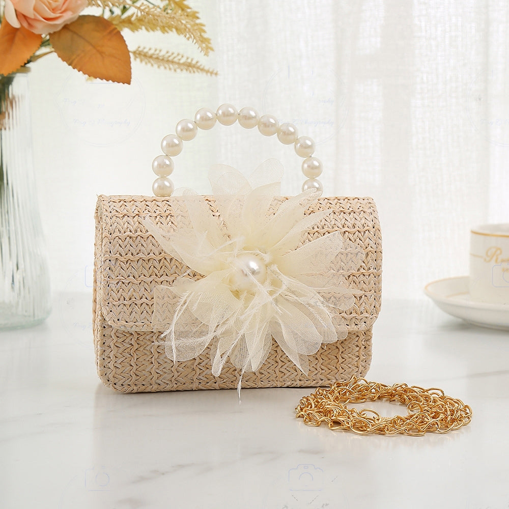 Çiçek İnci Çocuk Çantası Kız Prenses Çanta